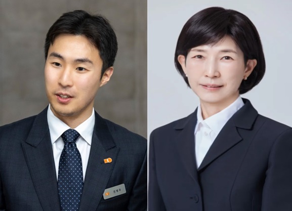 삼양식품 전병우 전무와 모친 삼양라운드스퀘어 김정수 부회장. 사진=삼양라운드스퀘어