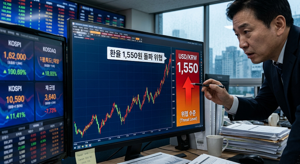 2026년 상반기 마지막 날인 30일 환율이 1550원 목전에서 마감했다. 사진=구글 제미나이 이미지